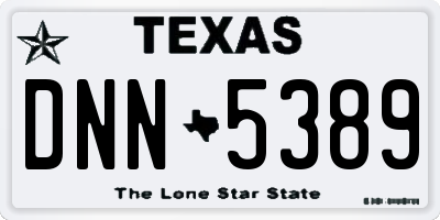 TX license plate DNN5389