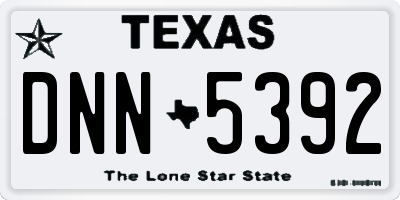 TX license plate DNN5392