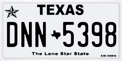 TX license plate DNN5398
