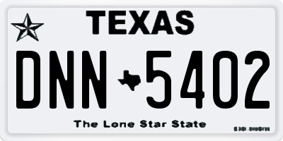 TX license plate DNN5402