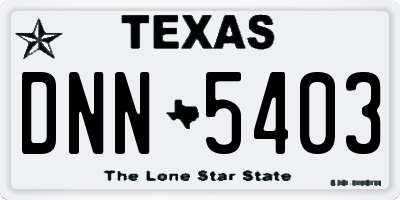TX license plate DNN5403