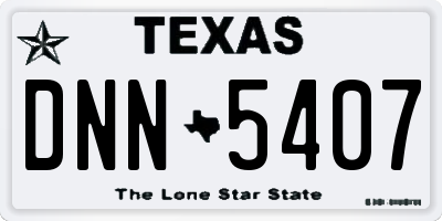 TX license plate DNN5407