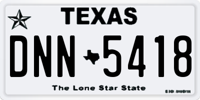 TX license plate DNN5418