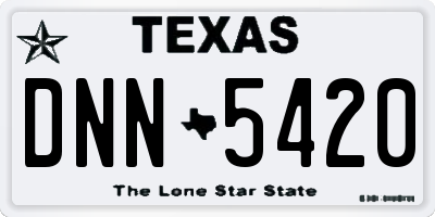 TX license plate DNN5420