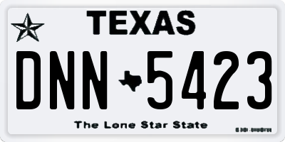 TX license plate DNN5423