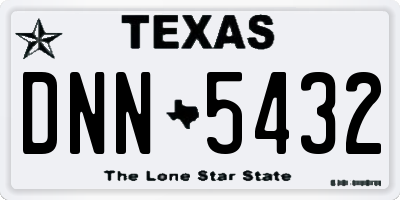 TX license plate DNN5432