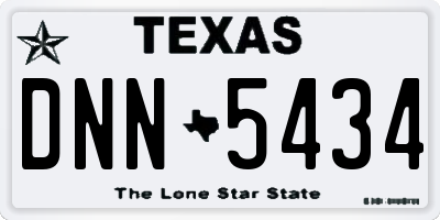 TX license plate DNN5434