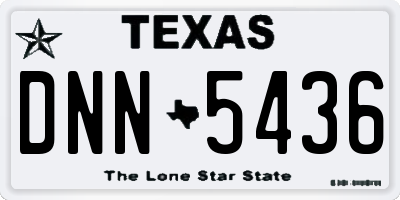 TX license plate DNN5436