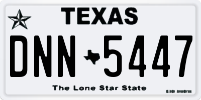 TX license plate DNN5447