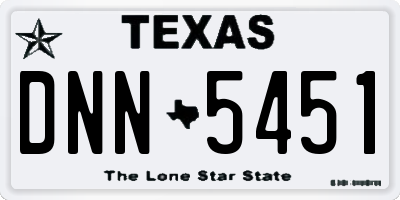 TX license plate DNN5451