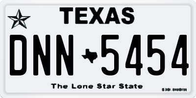 TX license plate DNN5454