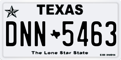 TX license plate DNN5463