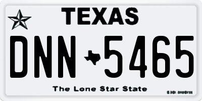 TX license plate DNN5465