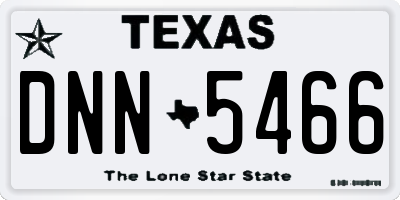 TX license plate DNN5466