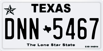 TX license plate DNN5467