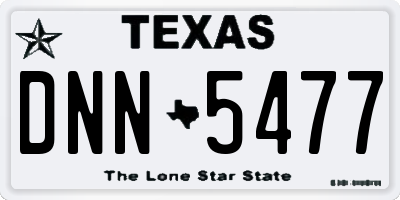 TX license plate DNN5477