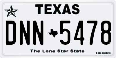 TX license plate DNN5478