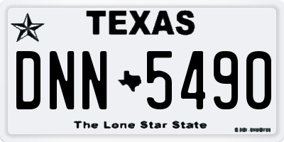 TX license plate DNN5490