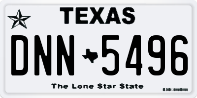 TX license plate DNN5496
