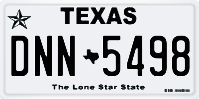 TX license plate DNN5498
