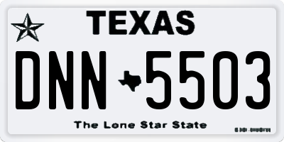 TX license plate DNN5503