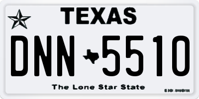 TX license plate DNN5510