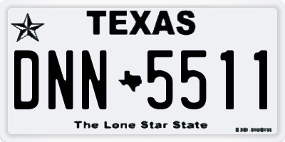 TX license plate DNN5511