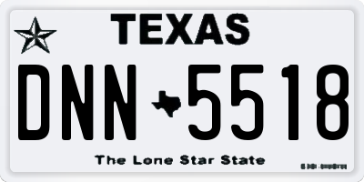 TX license plate DNN5518