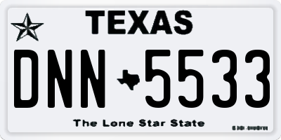 TX license plate DNN5533