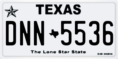 TX license plate DNN5536