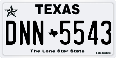 TX license plate DNN5543