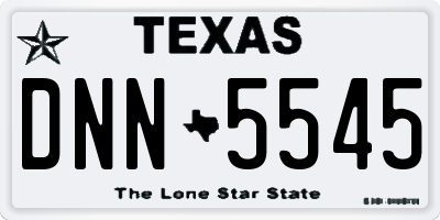 TX license plate DNN5545