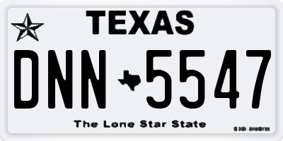 TX license plate DNN5547