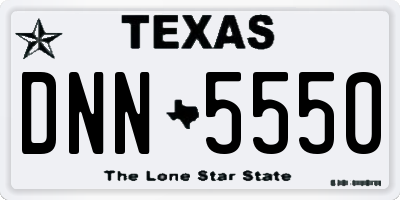 TX license plate DNN5550