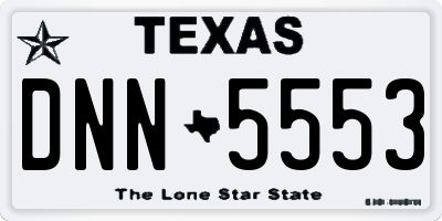 TX license plate DNN5553