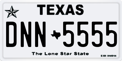 TX license plate DNN5555