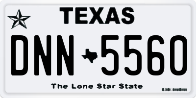 TX license plate DNN5560