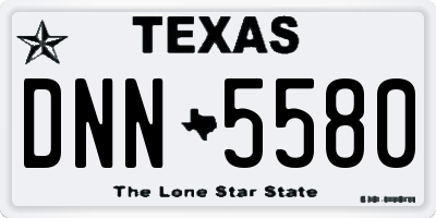 TX license plate DNN5580