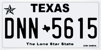 TX license plate DNN5615