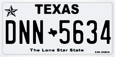 TX license plate DNN5634