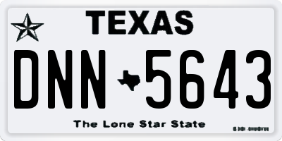 TX license plate DNN5643