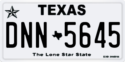 TX license plate DNN5645