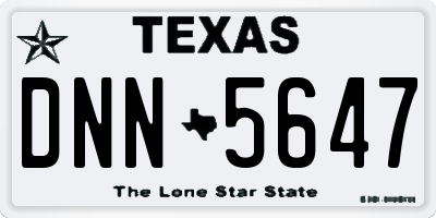 TX license plate DNN5647