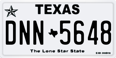 TX license plate DNN5648