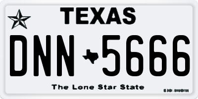 TX license plate DNN5666