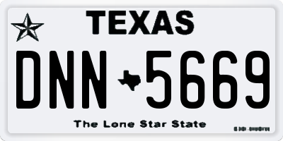 TX license plate DNN5669