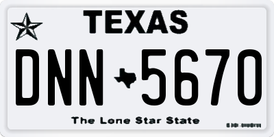 TX license plate DNN5670