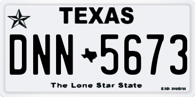TX license plate DNN5673