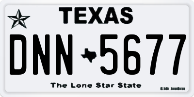 TX license plate DNN5677