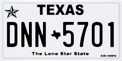 TX license plate DNN5701